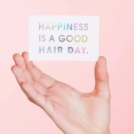 Haar Stylist Moderne Typografie Rainbow Foil White Visitenkarte