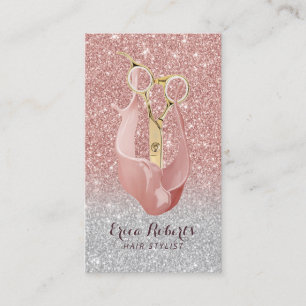 Haar-Stylist-moderner Rosen-Goldsilber Ombre Salon Visitenkarte