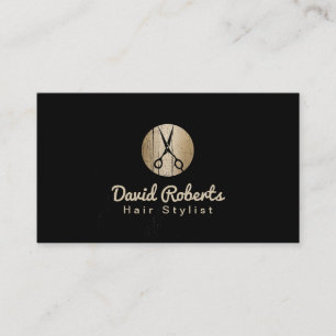 Haar-Stylist-modernes Schwarzes u. Goldhaar-Salon Visitenkarte