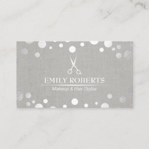 Haar-Stylist-modernes Silber punktiert eleganten Visitenkarte