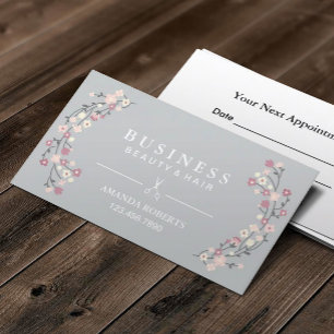 Haar-Stylist-noble silberne mit Blumenverabredung Terminkarte