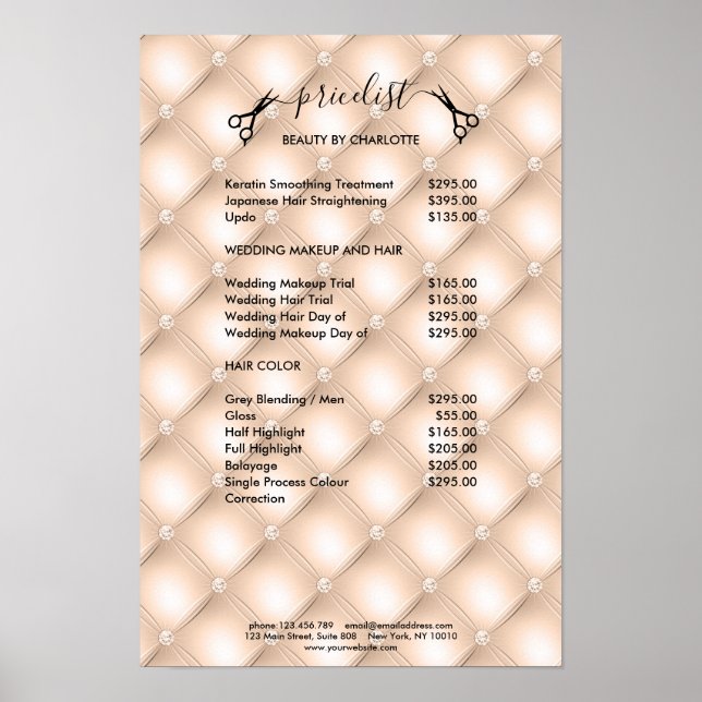 Haar-Stylist-Preisschild Poster (Vorne)