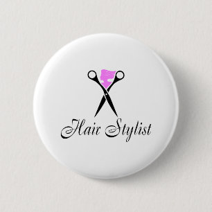 Haar-Stylist (Rosa/Scheren) Button