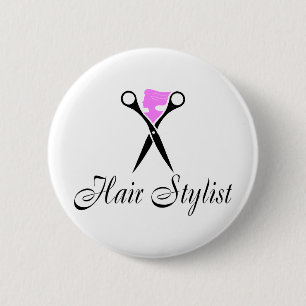 Haar-Stylist (Rosa/Scheren) Button