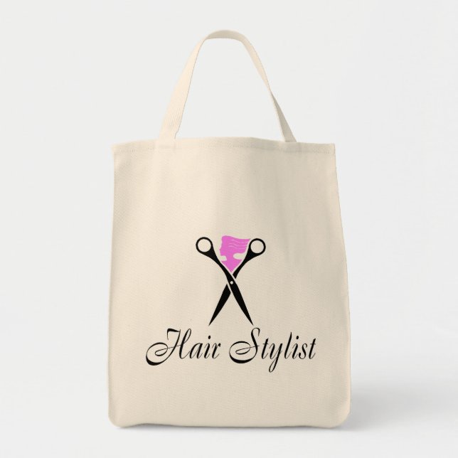 Haar-Stylist (Rosa/Scheren) Tragetasche (Vorne)