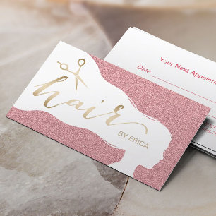 Haar-Stylist-Rosen-GoldGlitzer-Salon-Verabredungen Terminkarte