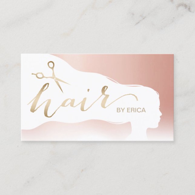 Haar-Stylist-Rosen-Goldpastellsalon-Verabredung Terminkarte (Vorderseite)