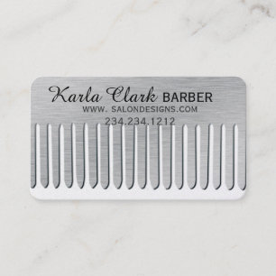 Haar-Stylist-Salon-moderner Metallplatin-Kamm Terminkarte