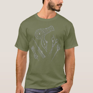 Haar Stylist Salon Schürze Kristall Schere Comb T-Shirt