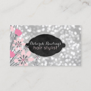 Haar-Stylist-Salon-Verabredungs-Rosa-Blumensilber Terminkarte