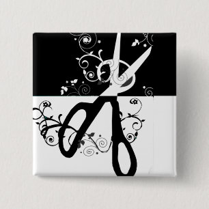 Haar-Stylist-Salonchic-Trendy Schere-Mode Button