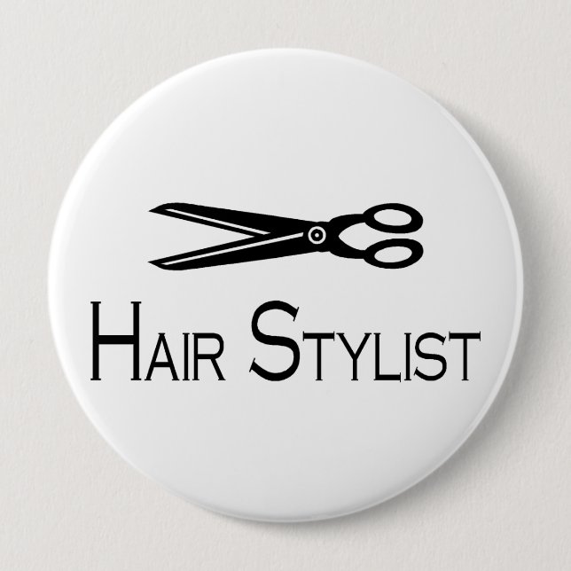 Haar-Stylist (Scheren) Button (Vorderseite)