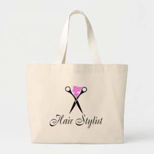 Haar-Stylist (Scheren/Rosa) Jumbo Stoffbeutel