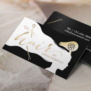 Haar-Stylist-Schönheits-Mädchen-Schwarz-u. Terminkarte