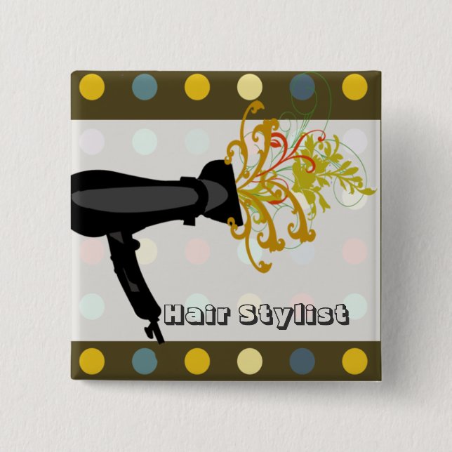 Haar-Stylist-Schönheits-Salon Vintag Button (Vorderseite)