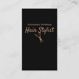Haar-Stylist - Schwarzes und Goldscheren Visitenkarte