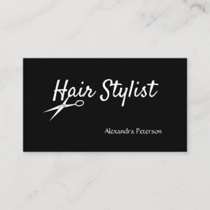 Haar-Stylist - Schwarzweiss-Scheren Visitenkarte