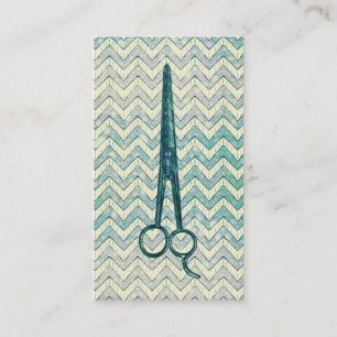 Haar-Stylist scissors Zickzack aquamarine Scheren Visitenkarte