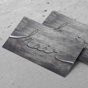 Haar-Stylist-Skriptgrunge-metallischer Visitenkarte