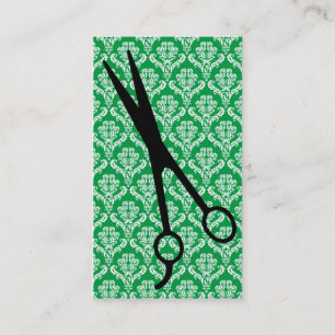 Haar-Stylist-Smaragdgründamast scissors cosmo Visitenkarte