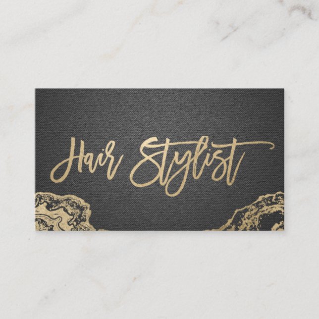 Haar-Stylist-Trendy Goldtypographie-Verabredung Terminkarte (Vorderseite)