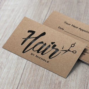 Haar-Stylist-Typografie-rustikale Terminkarte