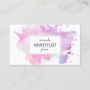 Haar-Stylist Watercolor-Rosa Grunge des Chic Visitenkarte