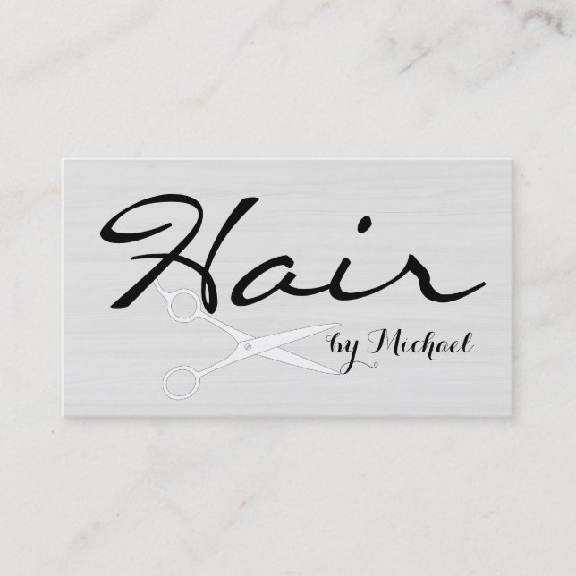 Haar stylistische Ernennung Modernes Weißholz Terminkarte (Vorderseite)