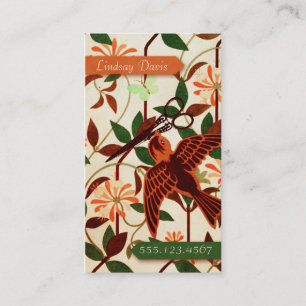 haar-Stylistscheren des retro Vintagen Vogels Visitenkarte