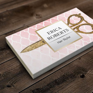 Haar-Stylistwatercolor-Rosa-modernes Muster Visitenkarte