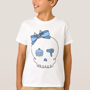 Haar-zusätzlicher Schädel (Bogen-Detail - Blau) T-Shirt