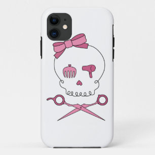 Haar-zusätzlicher Schädel u. Scissor gekreuzte Case-Mate iPhone Hülle