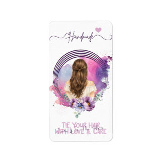 Haarclip- und Scrunchie-Displaykarte Floral Boutiq Adressaufkleber