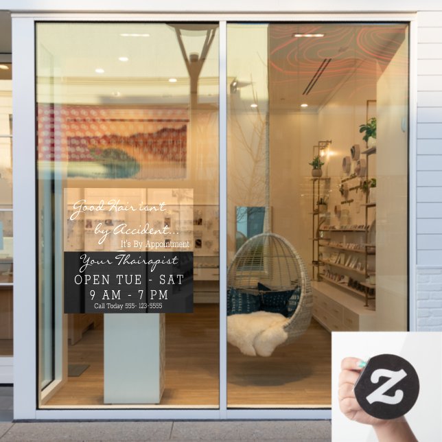 Haare Beauty Salon Open Window Sign Fensteraufkleber (Schaufenster)