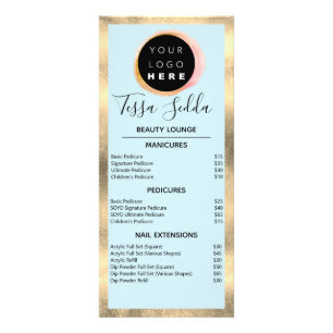 Haare Makeup Nägel Manicure Pedicure Wellness Blau Werbekarte