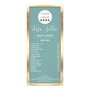 Haare Makeup Nail Maniküre Gold Blauen Werbekarte