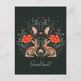 Haare mit Blume und nordischen Motiven Postkarte