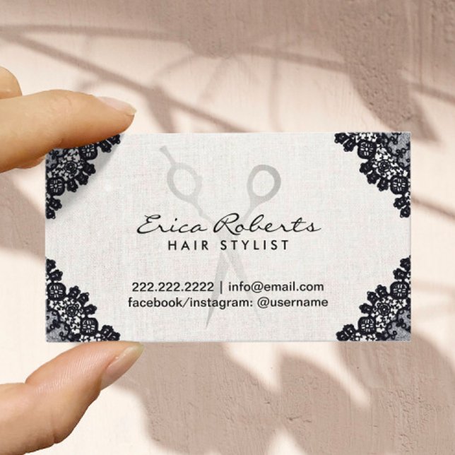 Haare Sterne Vintag Schwarzes Salon Ernennung Terminkarte (Von Creator hochgeladen)