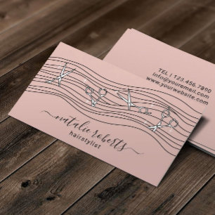Haare Stylist Blush Pink Salon Blush Visitenkarte