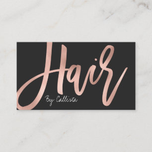 Haare Stylist Einfache Rose Gold Moderne Typografi Visitenkarte
