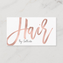 Haare Stylist Einfache Rose Gold Moderne Typografi Visitenkarte