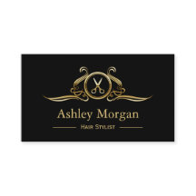 Haare Stylist Gold Schere Salon Stellenkarte