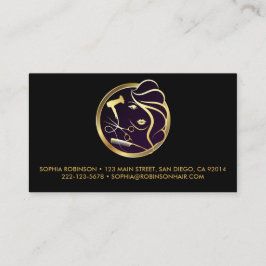 Haare Stylist Gold Script Scheren Comb Dryer Visitenkarte