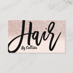 Haare Stylist Rose Gold Glitzer Rosa Typografie Visitenkarte