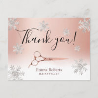 Haare Stylist Rose Gold Winterschneeflocken Danke