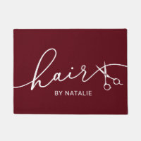 Haare Stylist Schere Script Schönheitssalon Rot