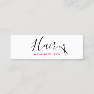 Haare-Stylist - Schwarze und rote Mini Visitenkarte