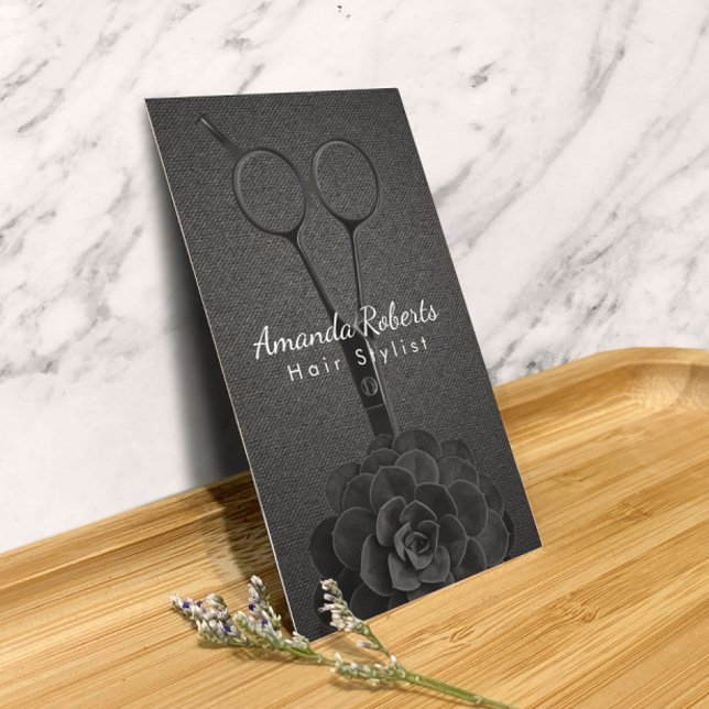 Haare Stylist Schwarzer Schere Salon Ernennung Terminkarte (Von Creator hochgeladen)