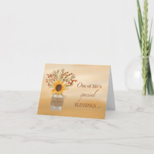 Haare Stylist Segnungen am Erntedank Sonnenblume Karte