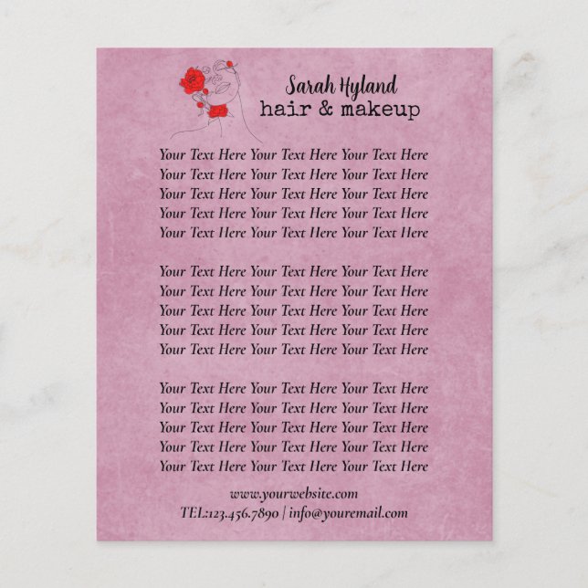 Haare und Make-up Flyer (Vorne)